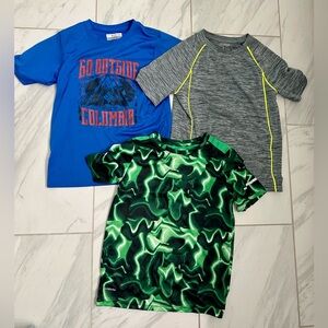 Set of Three Boys' T-Shirts - Blue, Gray, and Green (Columbia, Kinetic)